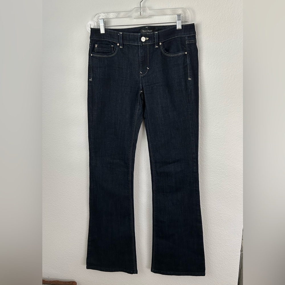 White House Black Market Dark Indigo Flare Leg Jeans